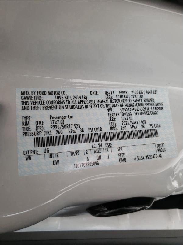 2017 FORD C-MAX TITA 1FADP5DU2HL116288