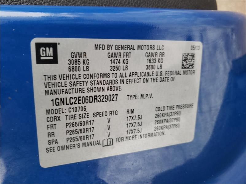 2013 CHEVROLET TAHOE POLI 1GNLC2E06DR329027
