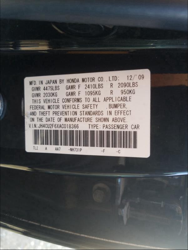 2010 ACURA TSX - JH4CU2F6XAC018366