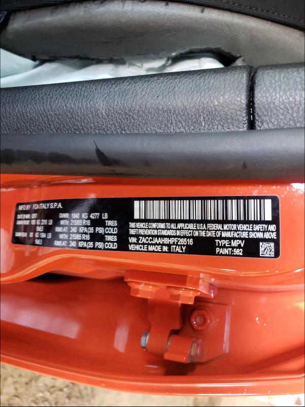 2017 JEEP RENEGADE S ZACCJAAH8HPF26516