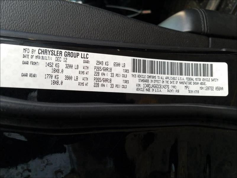 2013 DODGE DURANGO SX 1C4RDJAG6DC614276