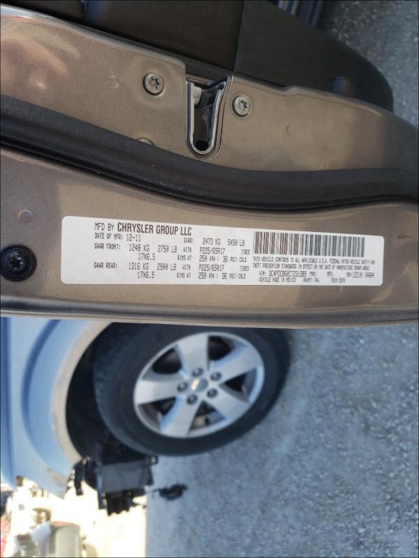 2012 DODGE JOURNEY SX 3C4PDCBG0CT231289