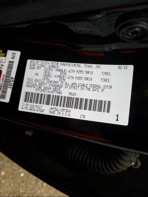 2018 TOYOTA TUNDRA DOU 5TFUM5F14JX077448