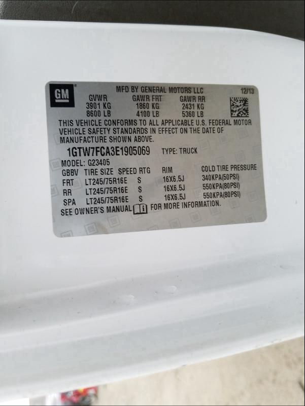 2014 GMC SAVANA G25 1GTW7FCA3E1905069