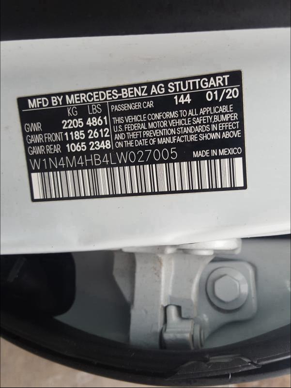 2020 MERCEDES-BENZ GLB 250 4M W1N4M4HB4LW027005