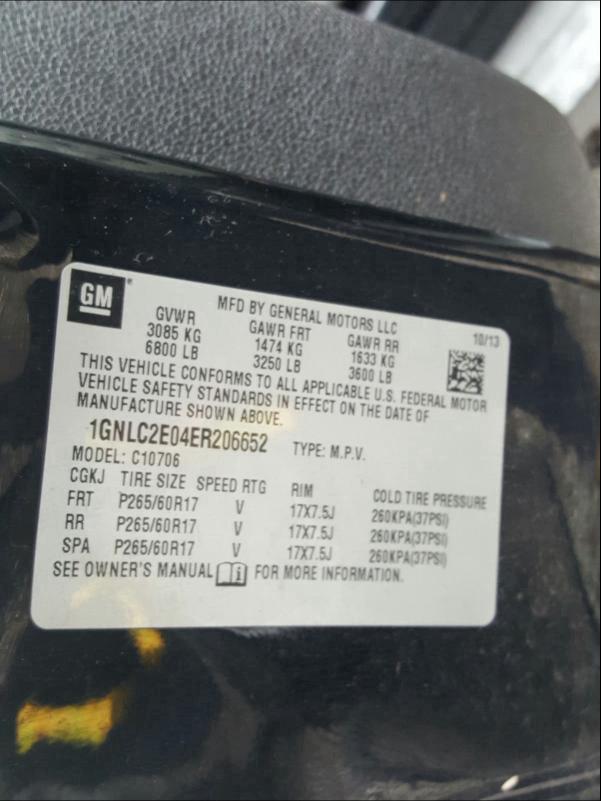 2014 CHEVROLET TAHOE POLI 1GNLC2E04ER206652