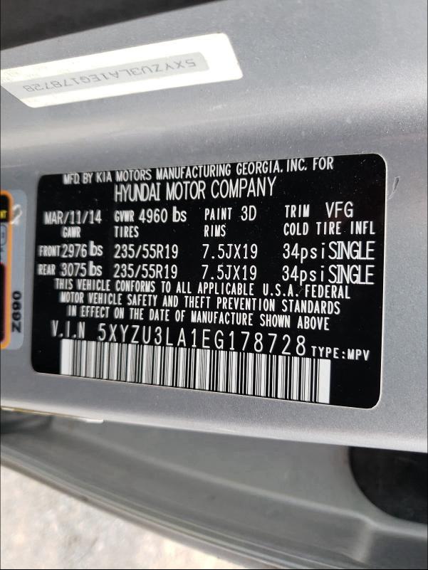 2014 HYUNDAI SANTA FE S 5XYZU3LA1EG178728