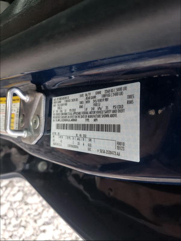 2019 LINCOLN MKC RESERV 5LMCJ3D90KUL48860