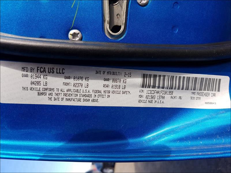 2015 DODGE DART SE 1C3CDFAA1FD301958