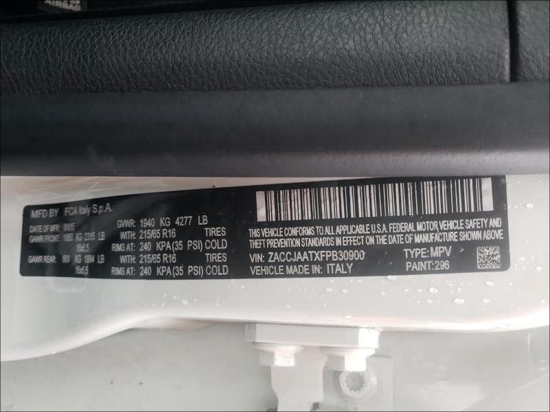 2015 JEEP RENEGADE S ZACCJAATXFPB30900