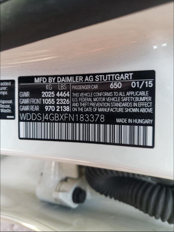 2015 MERCEDES-BENZ CLA 250 4M WDDSJ4GBXFN183378