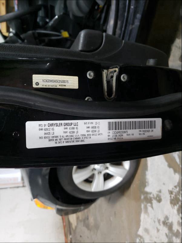 2012 DODGE CALIBER SX 1C3CDWDA5CD528075