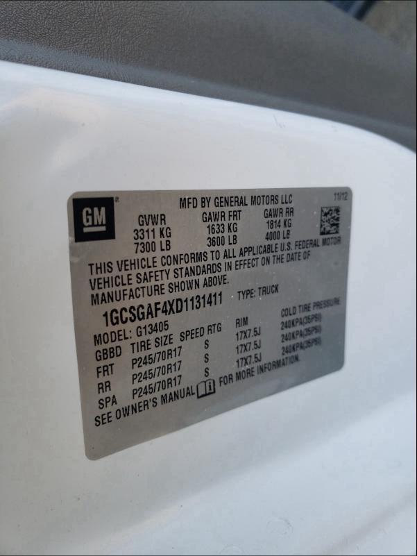 2013 CHEVROLET EXPRESS G1 1GCSGAF4XD1131411