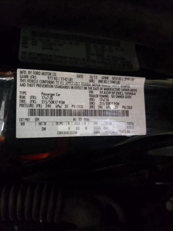 2014 FORD FOCUS SE 1FADP3F29EL195664