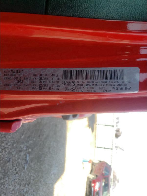 2020 JEEP GLADIATOR 1C6HJTFG7LL176396