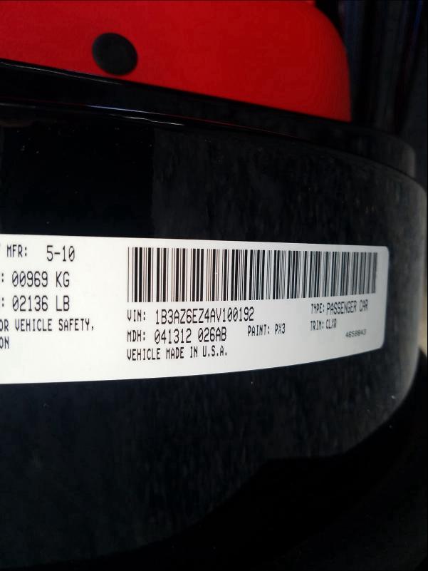 2010 DODGE VIPER SRT- 1B3AZ6EZ4AV100192