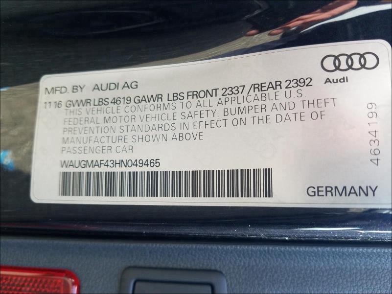 2017 AUDI A4 ULTRA P WAUGMAF43HN049465