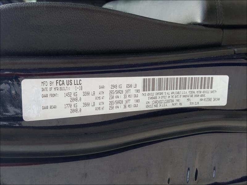 2018 DODGE DURANGO GT 1C4RDHDG7JC289704