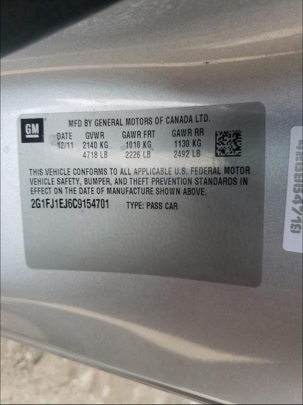 2012 CHEVROLET CAMARO SS 2G1FJ1EJ6C9154701