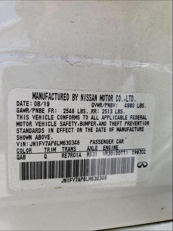 2020 INFINITI Q50 RED SP JN1FV7AP6LM630346