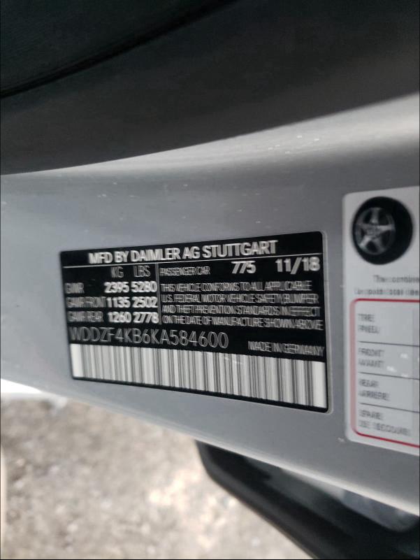 2019 MERCEDES-BENZ E 300 4MAT WDDZF4KB6KA584600