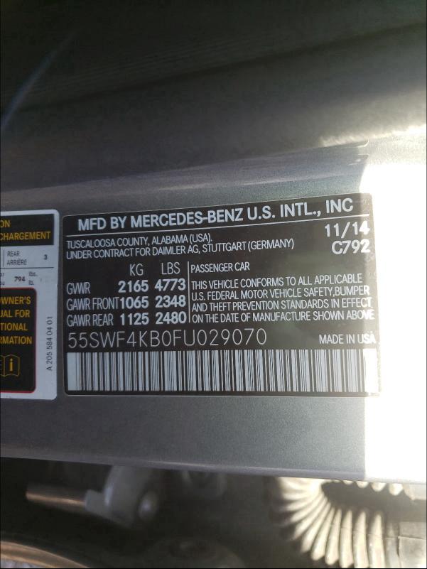 2015 MERCEDES-BENZ C 300 4MAT - 55SWF4KB0FU029070