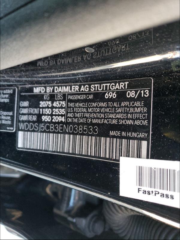2014 MERCEDES-BENZ CLA 45 AMG WDDSJ5CB3EN038533