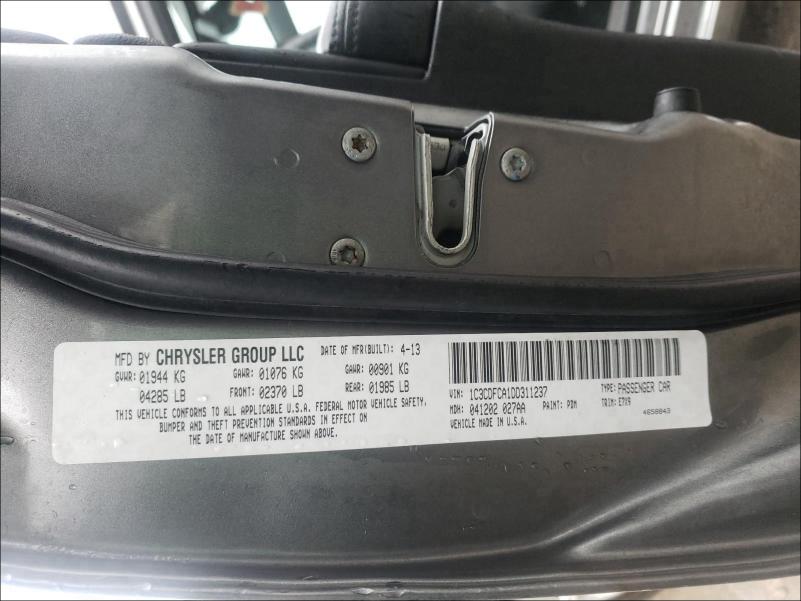 2013 DODGE DART LIMIT 1C3CDFCA1DD311237