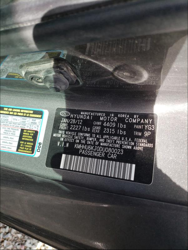 2013 HYUNDAI GENESIS CO KMHHU6KJ0DU080023