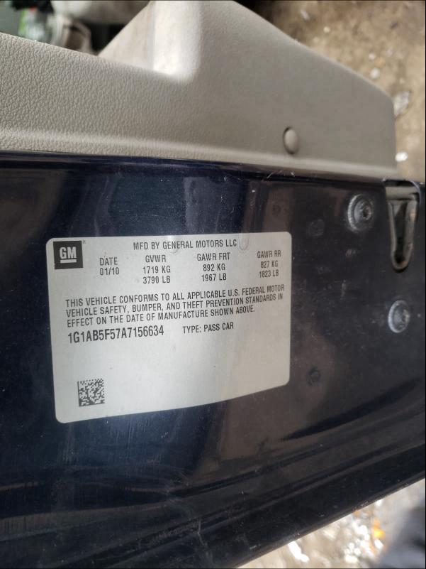 2010 CHEVROLET COBALT 1G1AB5F57A7156634