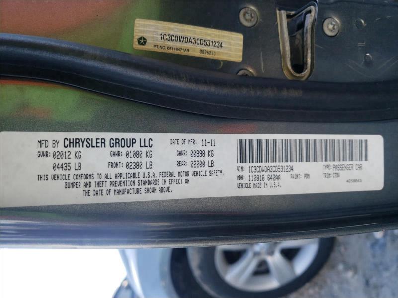 2012 DODGE CALIBER SX 1C3CDWDA3CD531234