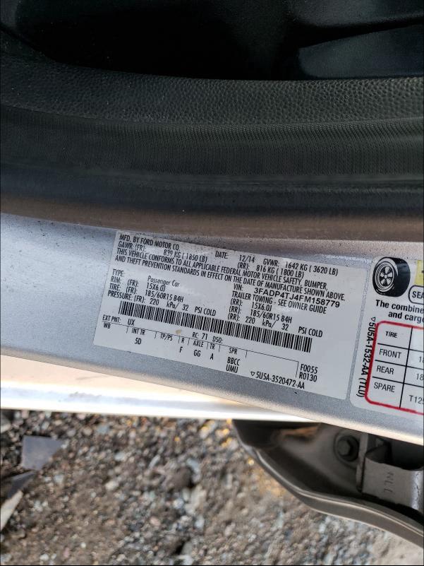 2015 FORD FIESTA 3FADP4TJ4FM158779