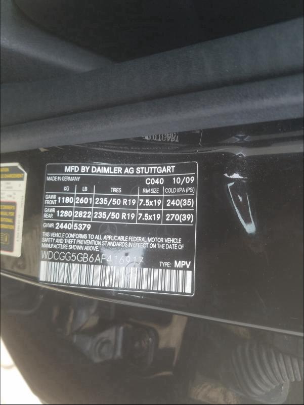 2010 MERCEDES-BENZ GLK 350 WDCGG5GB6AF416917