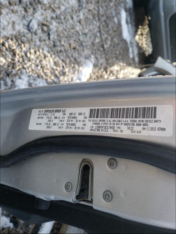 2014 RAM 1500 LARAM 1C6RR7NT3ES175452