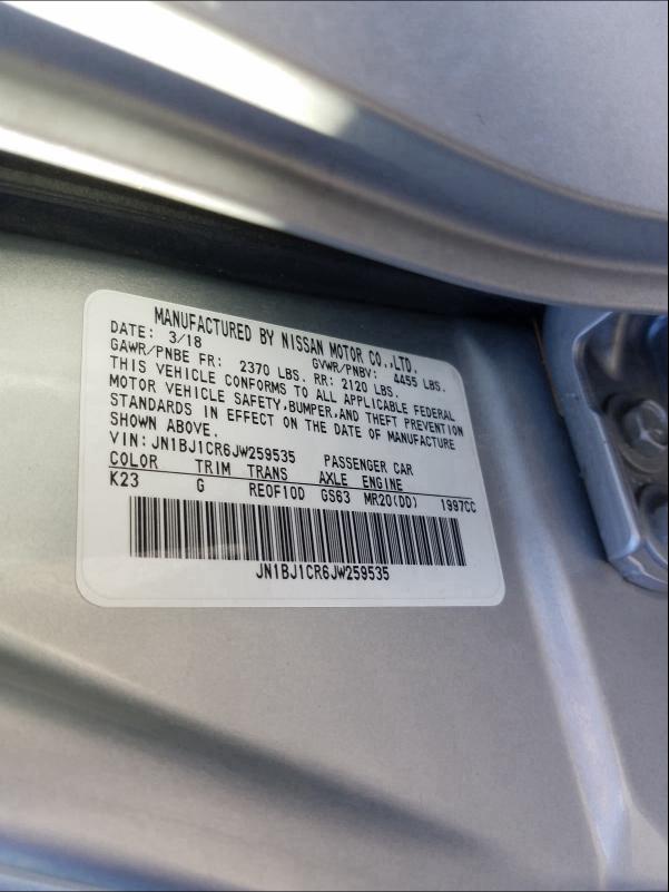 2018 NISSAN ROGUE SPOR - JN1BJ1CR6JW259535