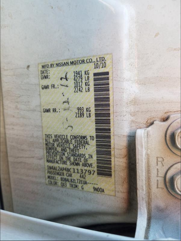 2011 NISSAN ALTIMA BAS - 1N4AL2AP4BC113797
