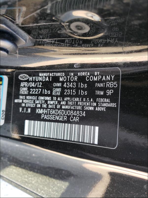 2013 HYUNDAI GENESIS CO KMHHT6KD6DU084834