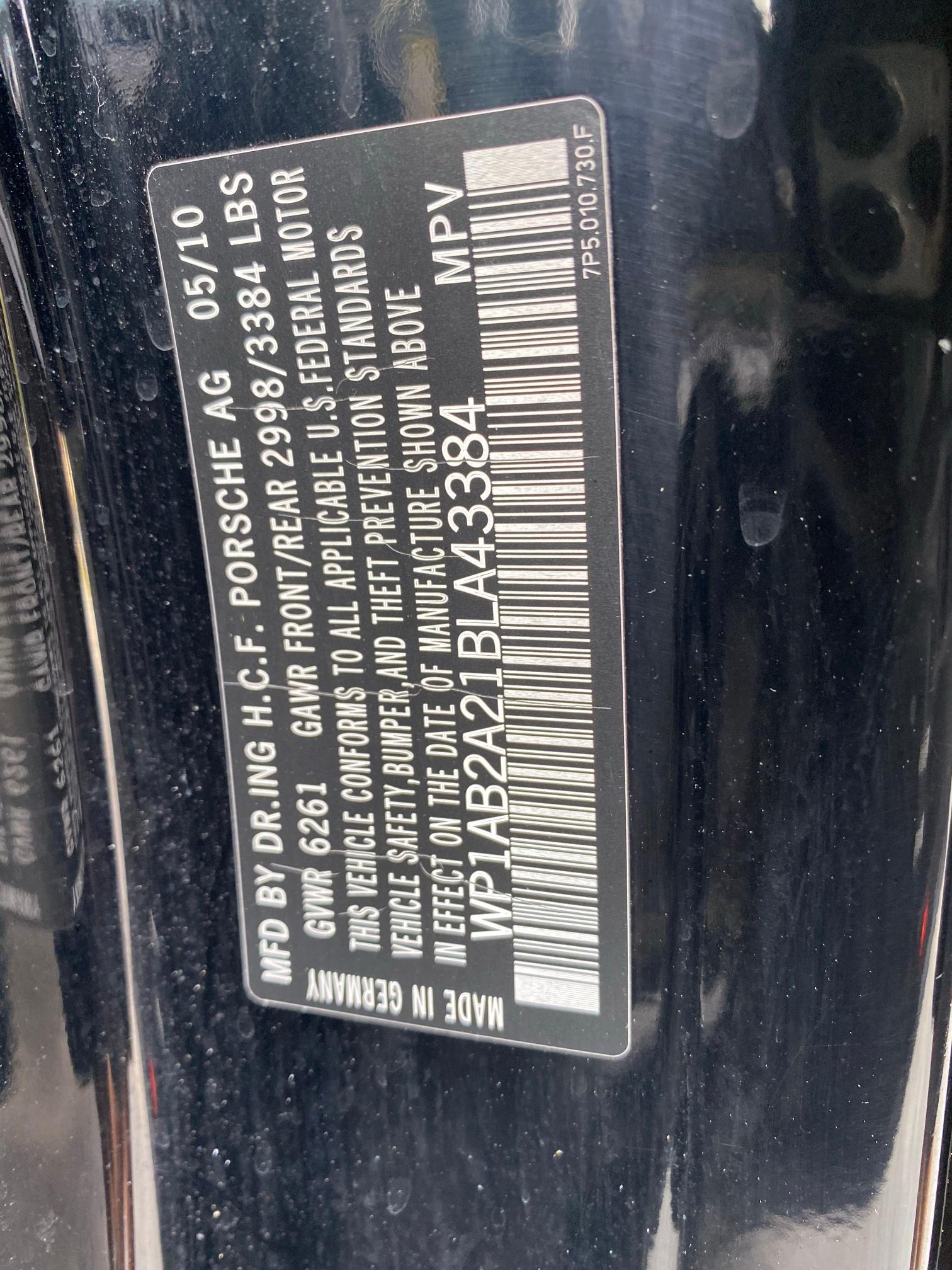 2011 PORSCHE CAYENNE S WP1AB2A21BLA43384