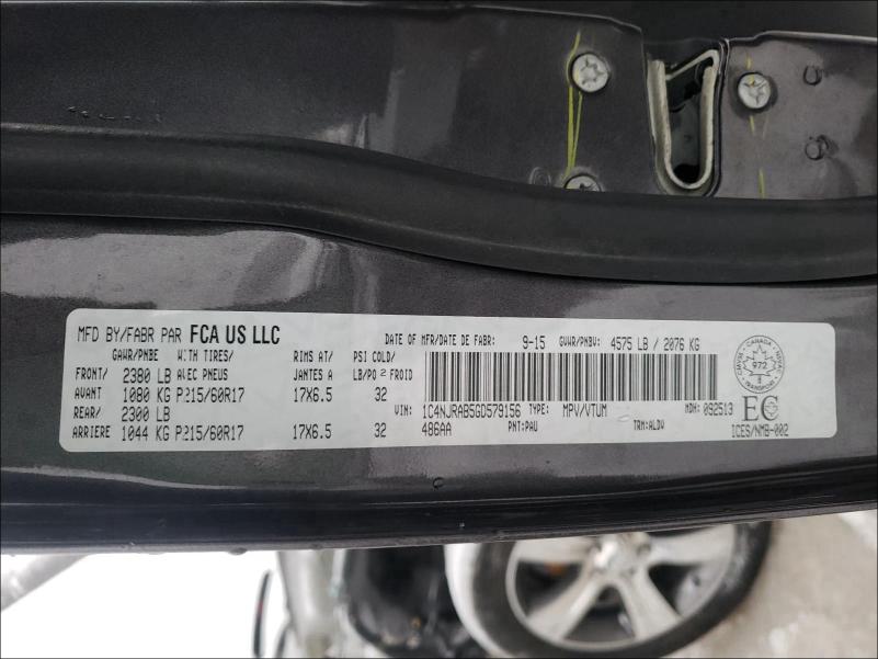 2016 JEEP PATRIOT 1C4NJRAB5GD579156