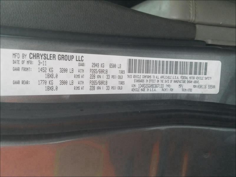 2011 DODGE DURANGO EX 1D4RD2GG0BC667133
