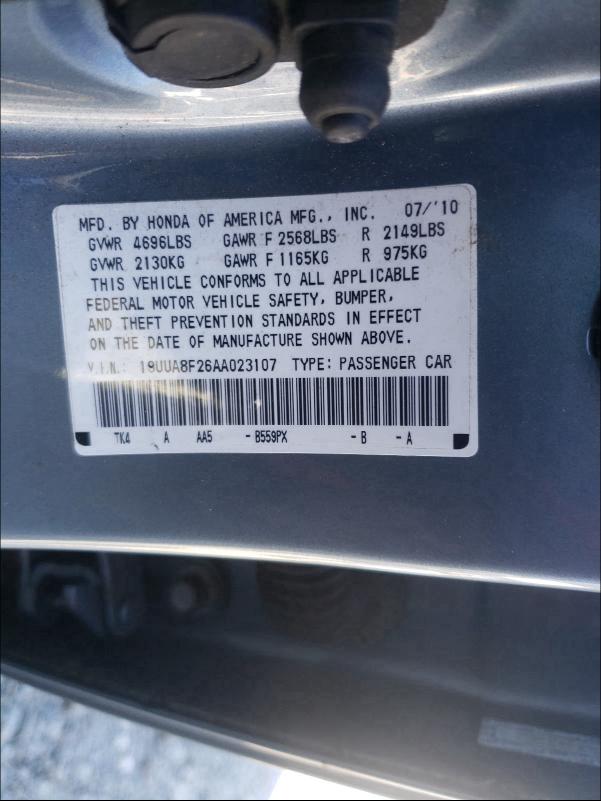 2010 ACURA TL 19UUA8F26AA023107