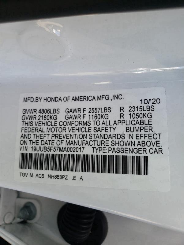 2021 ACURA TLX TECH A 19UUB5F57MA002017