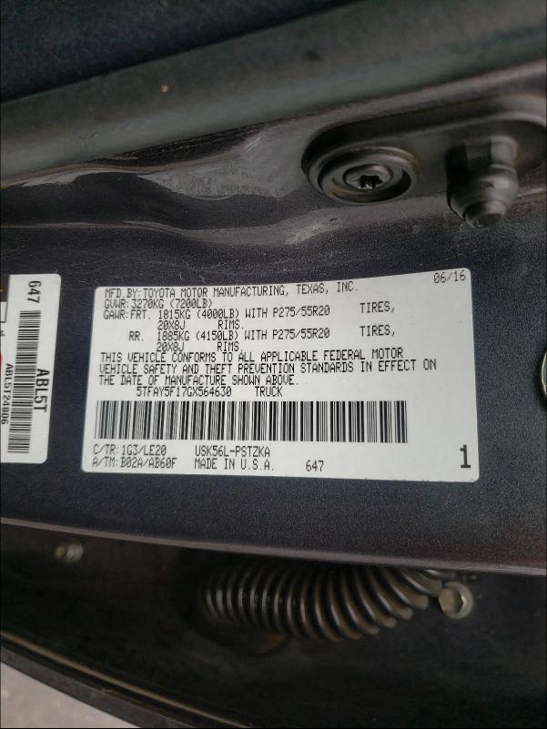 2016 TOYOTA TUNDRA CRE - 5TFAY5F17GX564630