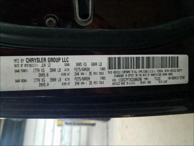 2012 DODGE RAM 1500 L 1C6RD7PTXCS306286