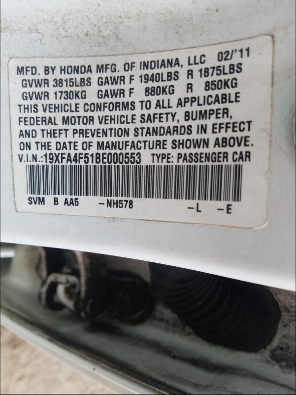 2011 HONDA CIVIC GX 19XFA4F51BE000553
