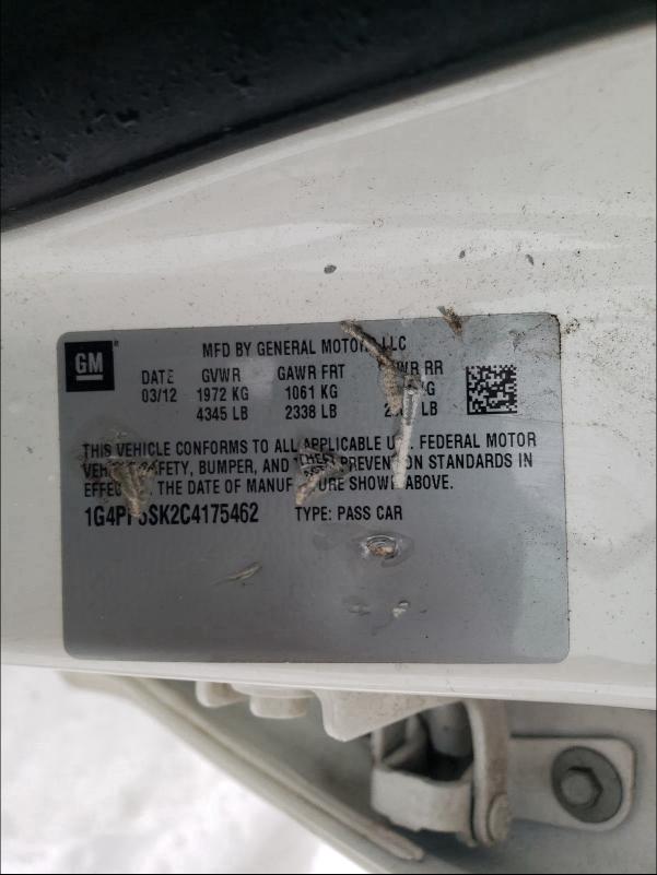 2012 BUICK VERANO 1G4PP5SK2C4175462