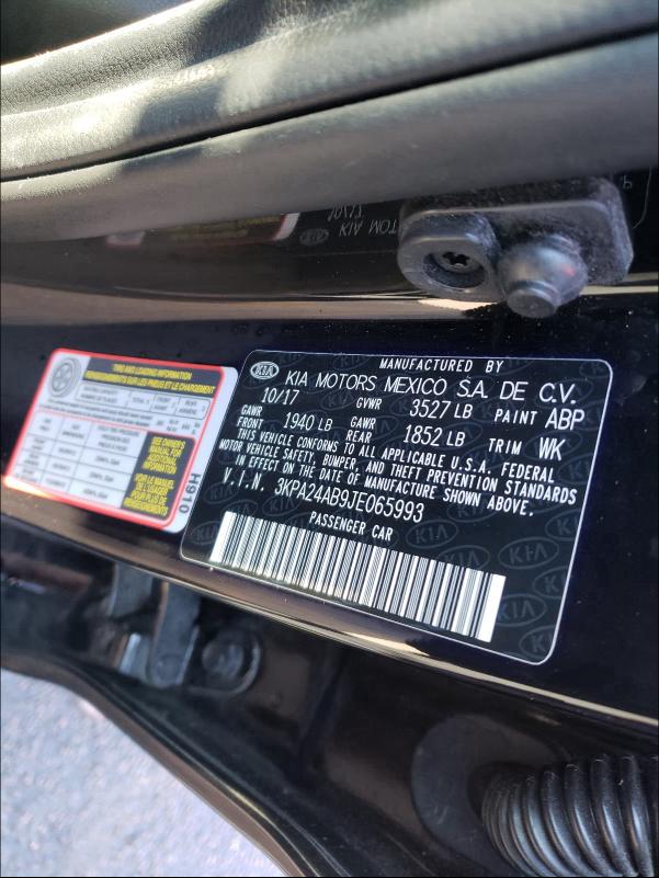 2018 KIA RIO 3KPA24AB9JE065993