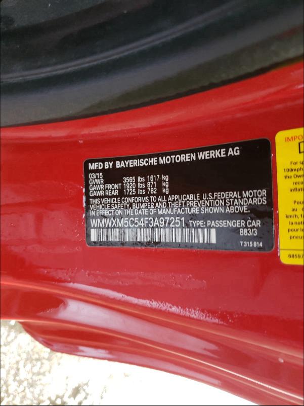 2015 MINI COOPER WMWXM5C54F3A97251