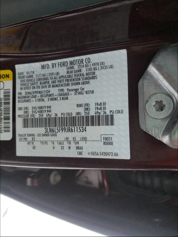 2018 LINCOLN MKZ RESERV 3LN6L5F99JR611534