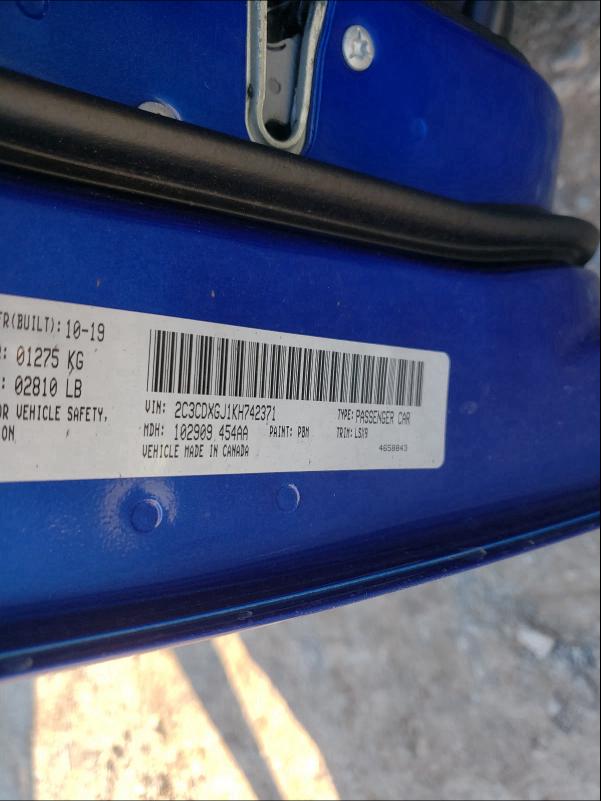 2019 DODGE CHARGER SC 2C3CDXGJ1KH742371